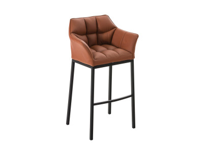 Tabouret de bar Damaso B avec structure à 4 pieds marron clair