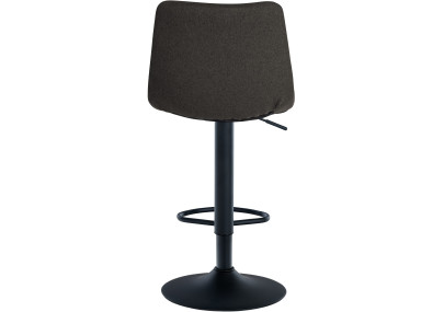 Lot de 2 tabourets de bar Jerry, en tissu, noir/gris foncé