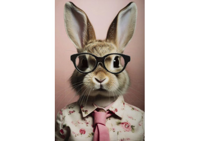 Tableau mural laqué avec cadre LAPIN C/CORNICE – Originalité et style (62,5 x 2,8 x 62,5 cm)