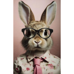 Tableau mural laqué avec cadre LAPIN C/CORNICE – Originalité et style (62,5 x 2,8 x 62,5 cm)