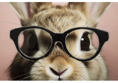 Tableau mural laqué avec cadre LAPIN C/CORNICE – Originalité et style (62,5 x 2,8 x 62,5 cm)