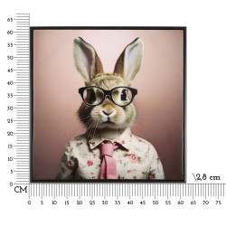 Tableau mural laqué avec cadre LAPIN C/CORNICE – Originalité et style (62,5 x 2,8 x 62,5 cm)