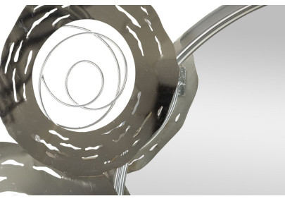 Panneau mural en fer forgé avec miroir – Reflets et raffinement glamour (106 x 3,8 x 48 cm)