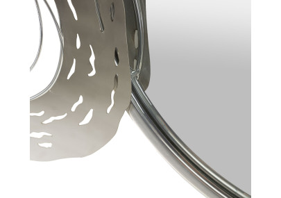 Panneau mural en fer forgé avec miroir – Reflets et raffinement glamour (106 x 3,8 x 48 cm)