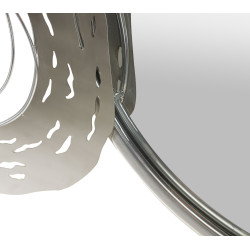 Panneau mural en fer forgé avec miroir – Reflets et raffinement glamour (106 x 3,8 x 48 cm)