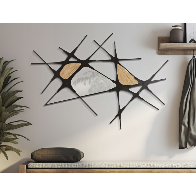 Panneau mural en fer ABSY – Minimalisme raffiné pour un mur stylé (114 x 2 x 80 cm)
