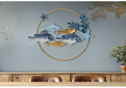 Panneau mural en fer MARINE – Élégance et esprit marin (77 x 5 x 63 cm)