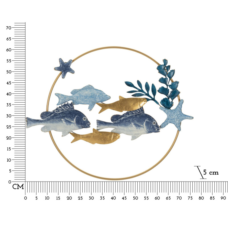Panneau mural en fer MARINE – Élégance et esprit marin (77 x 5 x 63 cm)
