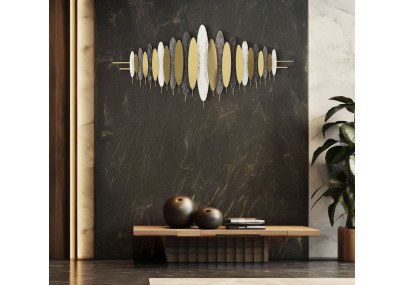 Panneau mural OLIGRAMME – Sculpture murale XXL en fer (149 x 5 x 70 cm)