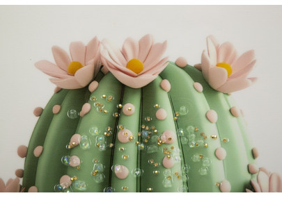 Impression sur toile laquée motif cactus B – Fraîcheur et nature murale (40 x 2,8 x 40 cm)