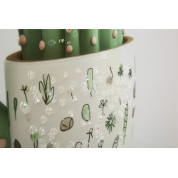 Impression sur toile laquée motif cactus B – Fraîcheur et nature murale (40 x 2,8 x 40 cm)