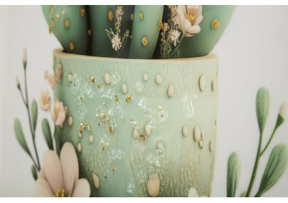 Impression sur toile laquée motif cactus D – Style et douceur décorative (40 x 2,8 x 40 cm)