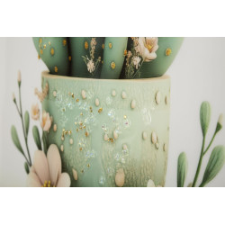 Impression sur toile laquée motif cactus D – Style et douceur décorative (40 x 2,8 x 40 cm)