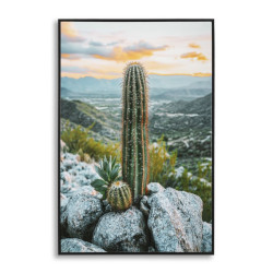 Impression sur toile laquée Cactus H – Grandeur et modernité murale (60 x 4 x 90 cm)