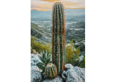 Impression sur toile laquée Cactus H – Grandeur et modernité murale (60 x 4 x 90 cm)