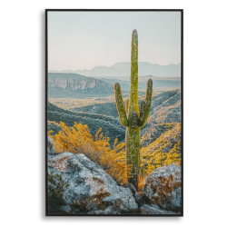 Impression sur toile laquée Cactus L – Fraîcheur artistique sur mur (60 x 4 x 90 cm)