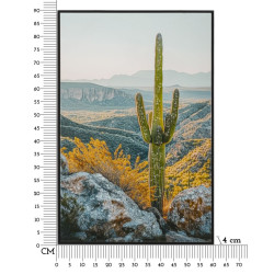 Impression sur toile laquée Cactus L – Fraîcheur artistique sur mur (60 x 4 x 90 cm)