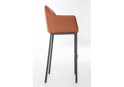 Tabouret de bar Damaso B avec structure à 4 pieds marron clair