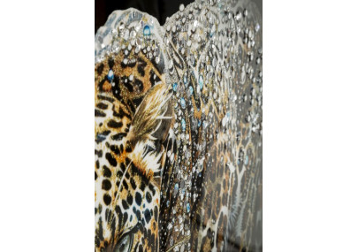 Tableau sur toile laquée JAGUAR B – Force et élégance décorative (82 x 4 x 82 cm)