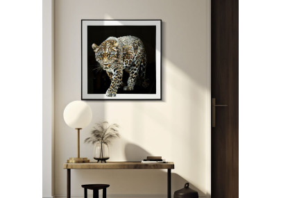 Tableau sur toile laquée JAGUAR B – Force et élégance décorative (82 x 4 x 82 cm)