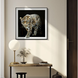 Tableau sur toile laquée JAGUAR B – Force et élégance décorative (82 x 4 x 82 cm)
