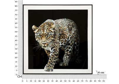 Tableau sur toile laquée JAGUAR B – Force et élégance décorative (82 x 4 x 82 cm)