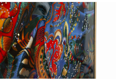 Toile laquée Moira A – Sophistication et couleurs subtiles (52 x 4 x 102 cm)