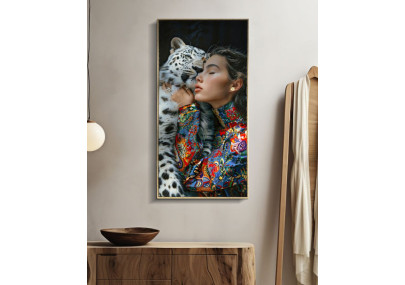 Toile laquée Moira A – Sophistication et couleurs subtiles (52 x 4 x 102 cm)