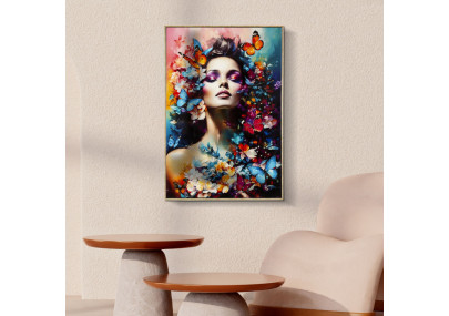 Peinture sur toile laquée Marty H – Art et sophistication murale (62 x 4 x 92 cm)