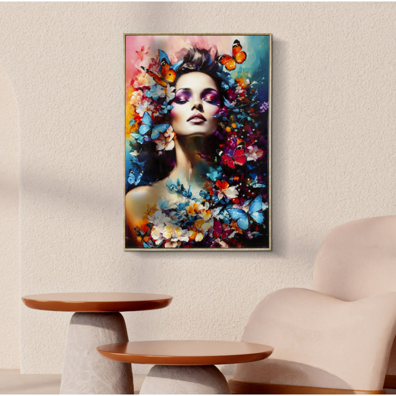 Peinture sur toile laquée Marty H – Art et sophistication murale (62 x 4 x 92 cm)