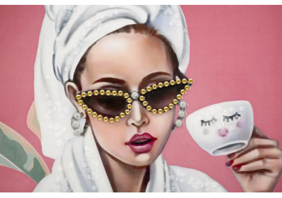 Spa de luxe en toile laquée H – Luxe et raffinement décoratif (82 x 4 x 82 cm)