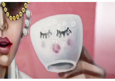 Spa de luxe en toile laquée H – Luxe et raffinement décoratif (82 x 4 x 82 cm)