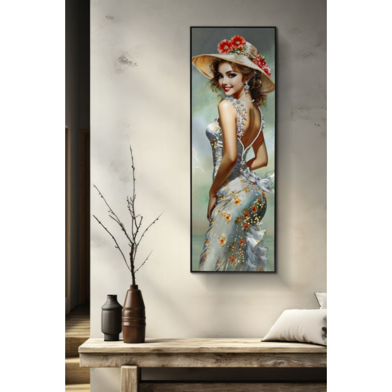 Toile laquée élégante B – Lusso e chic senza tempo (52 x 4,5 x 152 cm)
