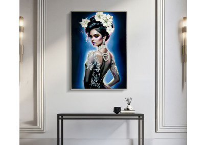 Quadro em tela envernizada Isabel B – Requinte contemporâneo (72 x 4 x 102 cm)