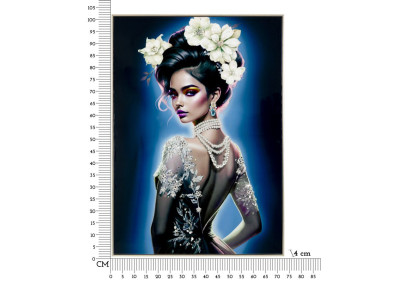 Tableau sur toile laquée Isabel B – Raffinement contemporain (72 x 4 x 102 cm)