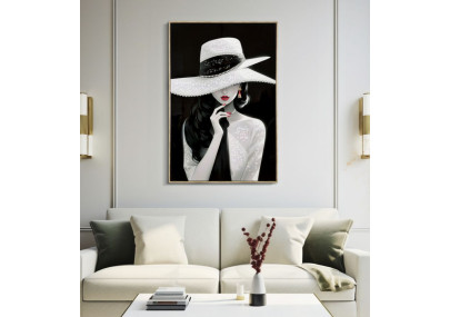 Peinture sur toile laquée Marty H – Art mural captivant et moderne (62 x 4 x 92 cm)