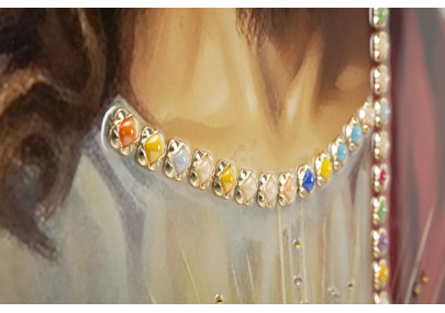 Gesù dipinto su tela laccata con cornice – Spiritualità e design (72 x 4 x 102 cm)