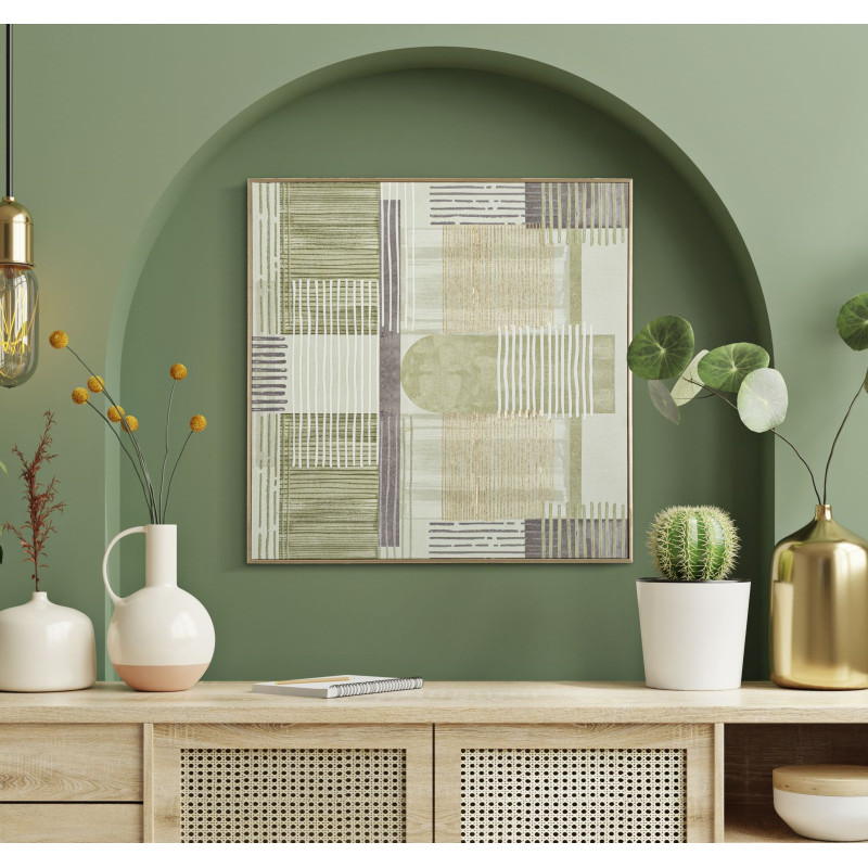 Impreso en lienzo H – Minimalismo y elegancia mural (60 x 3 x 60 cm)