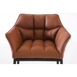 Tabouret de bar Damaso B avec piètement à 4 pieds brun clair