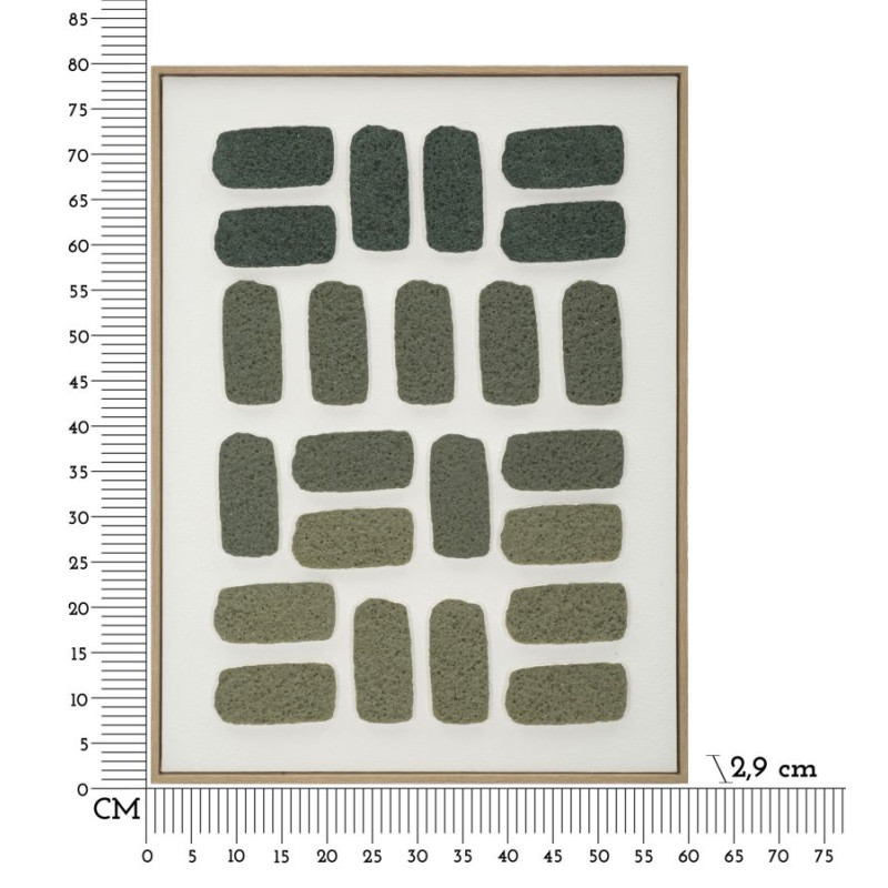 Peinture 3D sur toile encadrée H – Profondeur et impact visuel (60 x 2,9 x 80 cm)