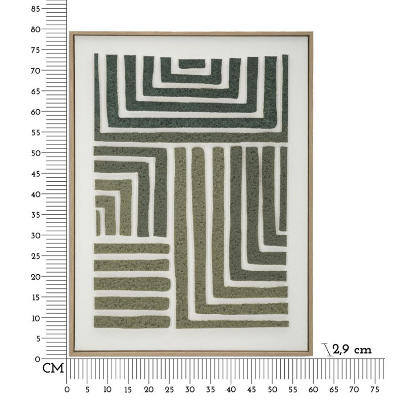 Pintura 3D en lienzo enmarcado B – Efecto espectacular y moderno (60 x 2,9 x 80 cm)