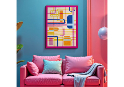 Modis com impressão em tela envernizada B – Decoração de parede elegante (60 x 3,3 x 80 cm)