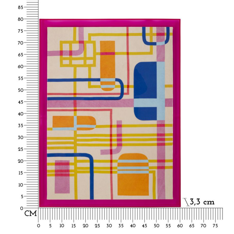 Moduli con stampa su tela laccata B – Elegante decorazione da parete (60 x 3,3 x 80 cm)