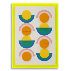 Impressione su tela Pop Art con cornice L – Esplosione di colori ed energia murale (50 x 3,3 x 70 cm)