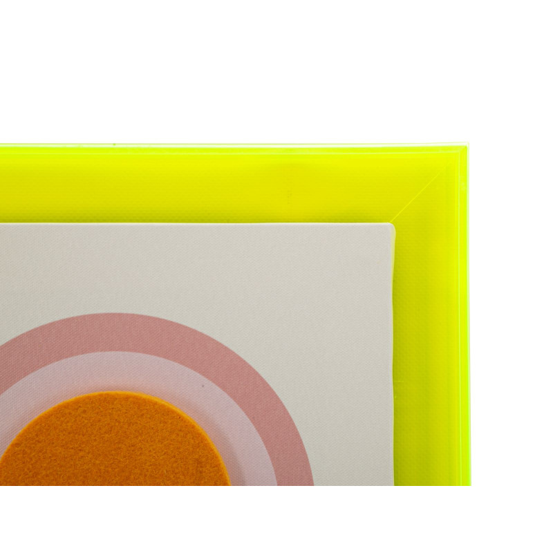 Impressão em tela Pop Art com moldura L – Explosão de cores e energia para paredes (50 x 3,3 x 70 cm)