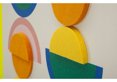 Impresión en lienzo Pop Art con marco L – Explosión de color y energía mural (50 x 3,3 x 70 cm)