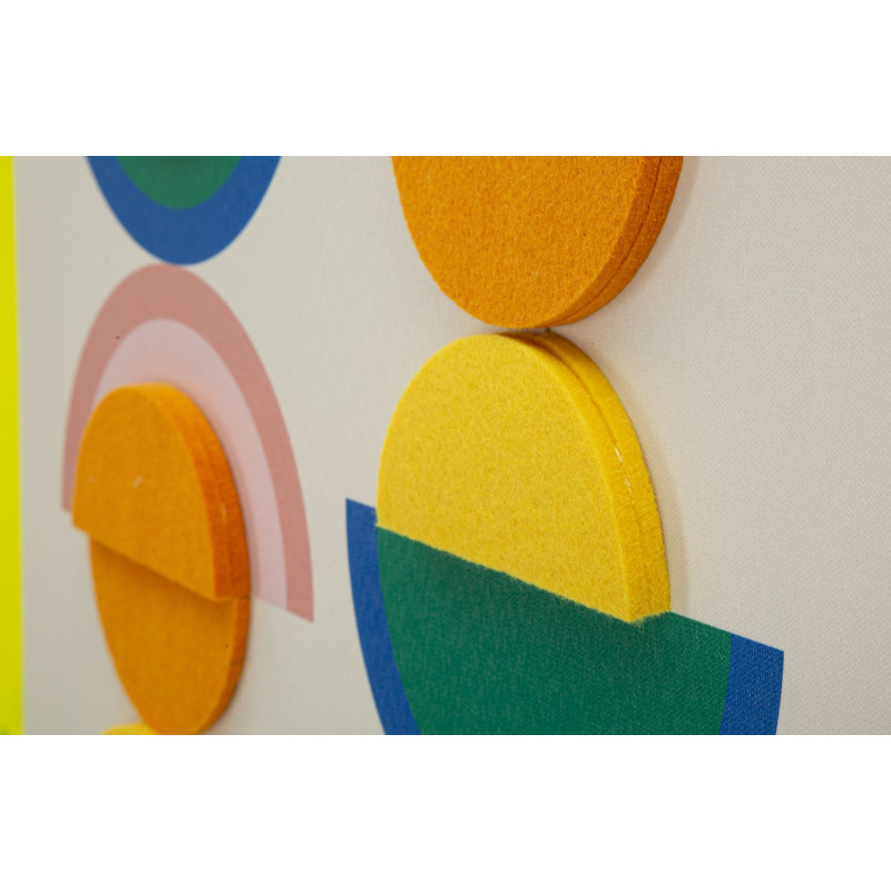 Impressão em tela Pop Art com moldura L – Explosão de cores e energia para paredes (50 x 3,3 x 70 cm)