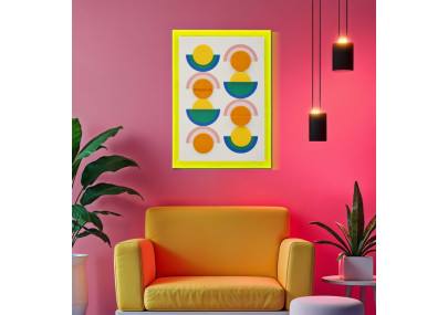 Impresión en lienzo Pop Art con marco L – Explosión de color y energía mural (50 x 3,3 x 70 cm)