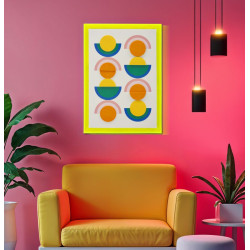 Impresión en lienzo Pop Art con marco L – Explosión de color y energía mural (50 x 3,3 x 70 cm)