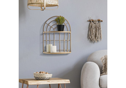 Étagère double architecture – Design original et pratique pour vos murs (34,5 x 18 x 45,5 cm)